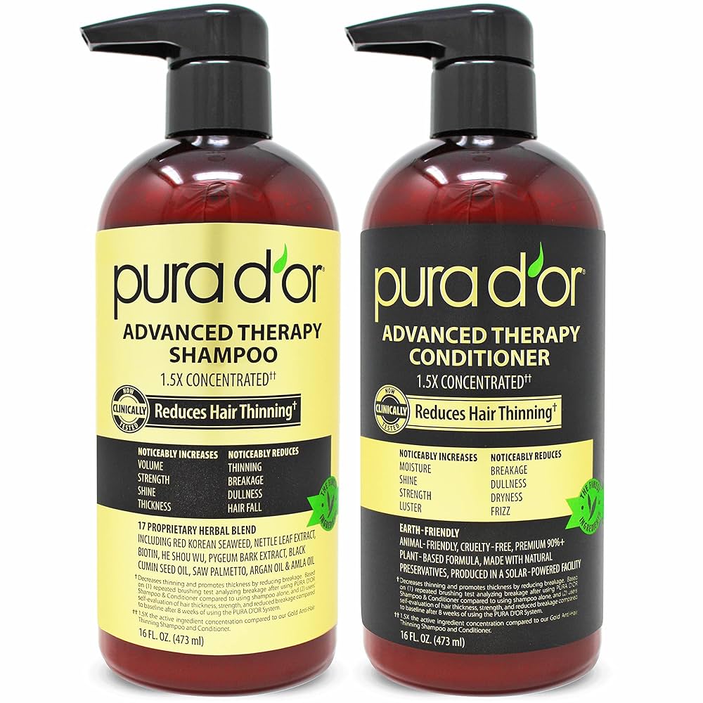 PURA D'OR Anti-Thinning Biotin Shampoo and Conditioner Set PURA DOR Anti-Thinning Biotin Shampoo