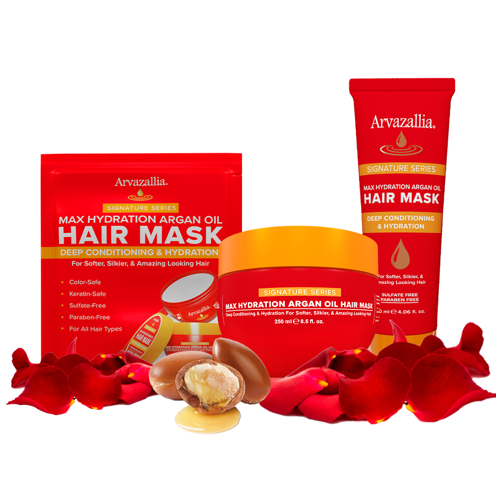 Arvazallia Hydrating Argan Oil Hair Mask Jar & Deep Conditioner